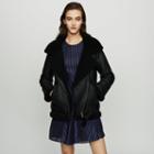 Maje Biker Jacket In Shearling