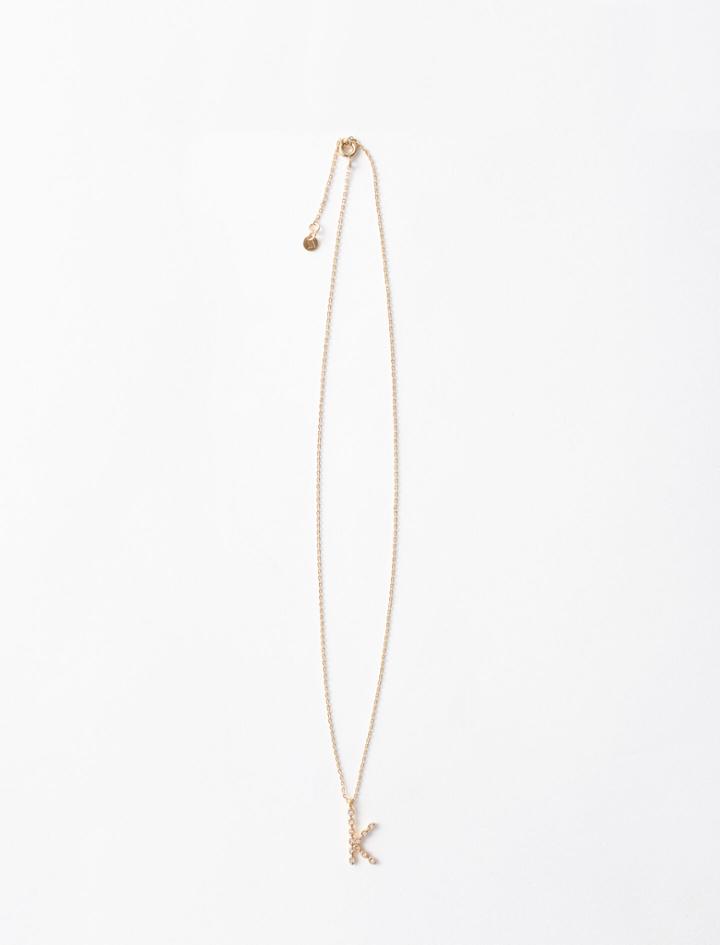 Maje Rhinestone K Necklace
