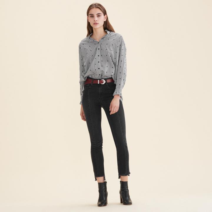 Maje Blouse With Stripes And Mixed Polka-dots