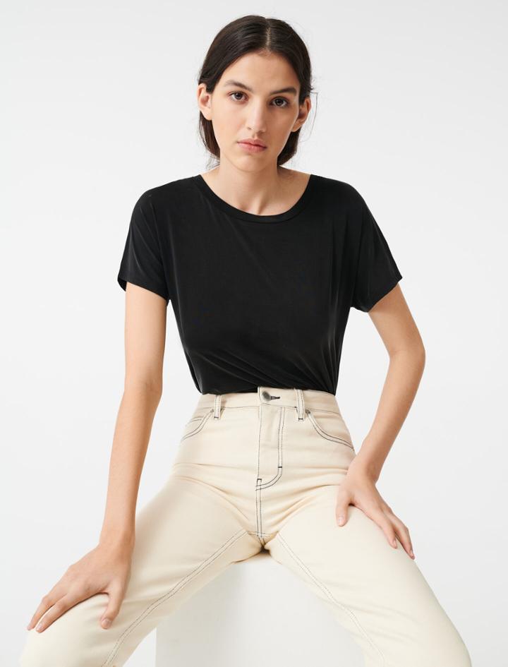 Maje Cupro T-shirt With Open Back