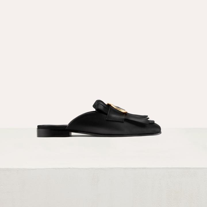 Maje Leather Ankle Boots With Double Strap
