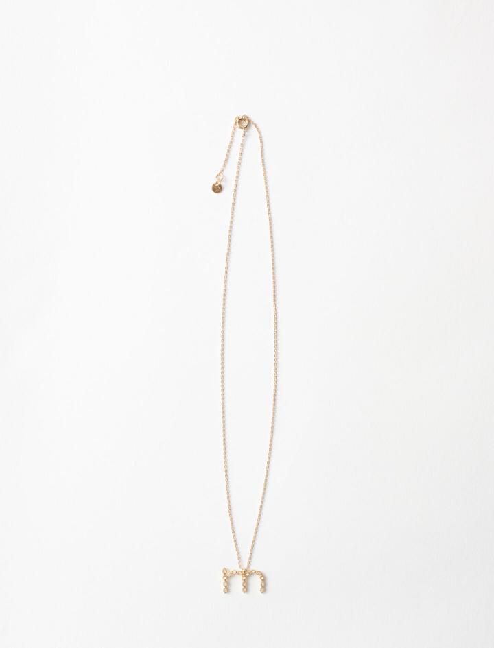 Maje Rhinestone M Necklace