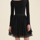 Maje Short Tulle Skirt With Beads