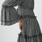 Maje Striped Cold-shoulder Dress