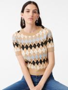 Maje Short-sleeved Jacquard Sweater