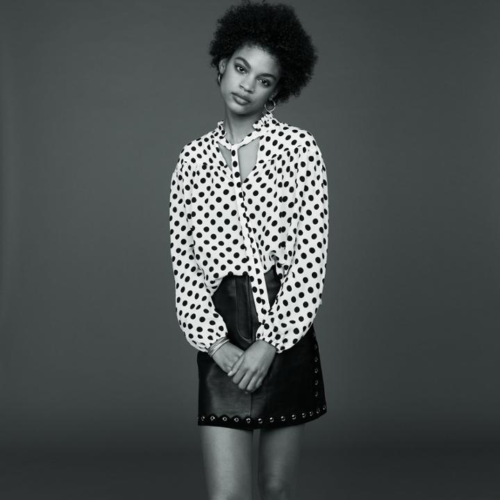 Maje Printed Polka Dot Top