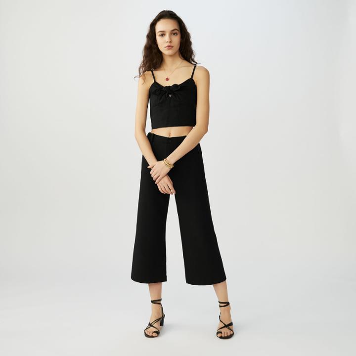 Maje Spaghetti Strap Crop Top
