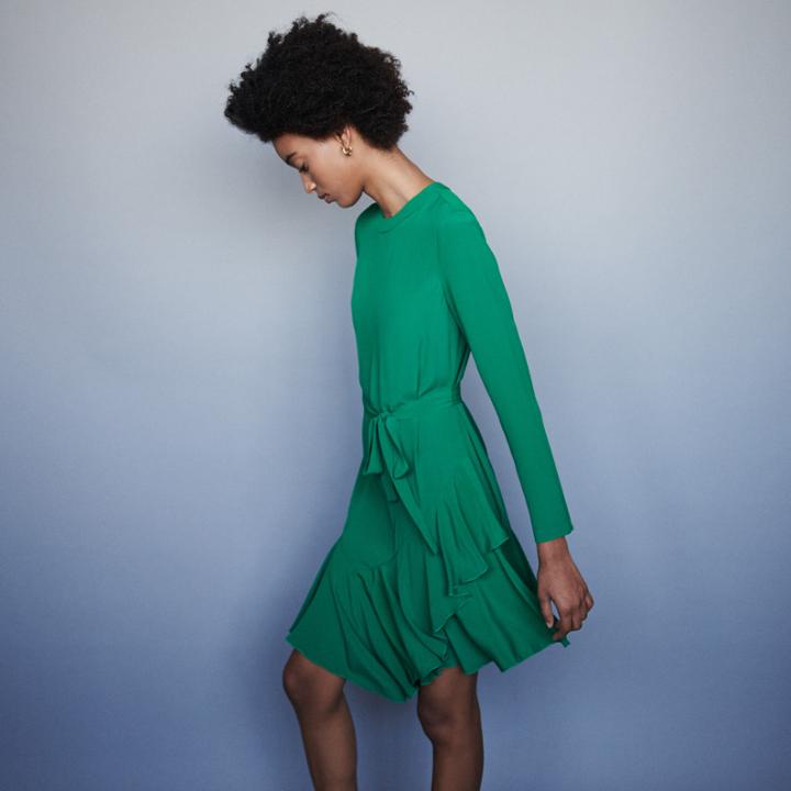 Maje Asymmetrical Crepe Dress