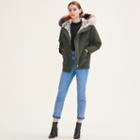 Maje Reversible Printed Fur Parka