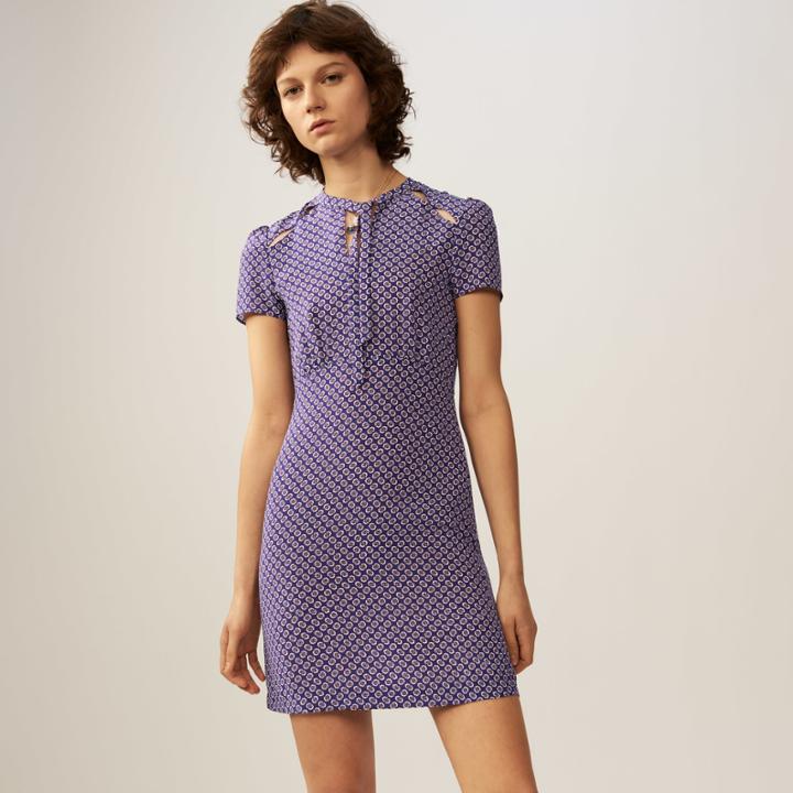 Maje Printed Silk Dress