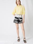 Maje Jacquard Shorts With Horse Embroidery