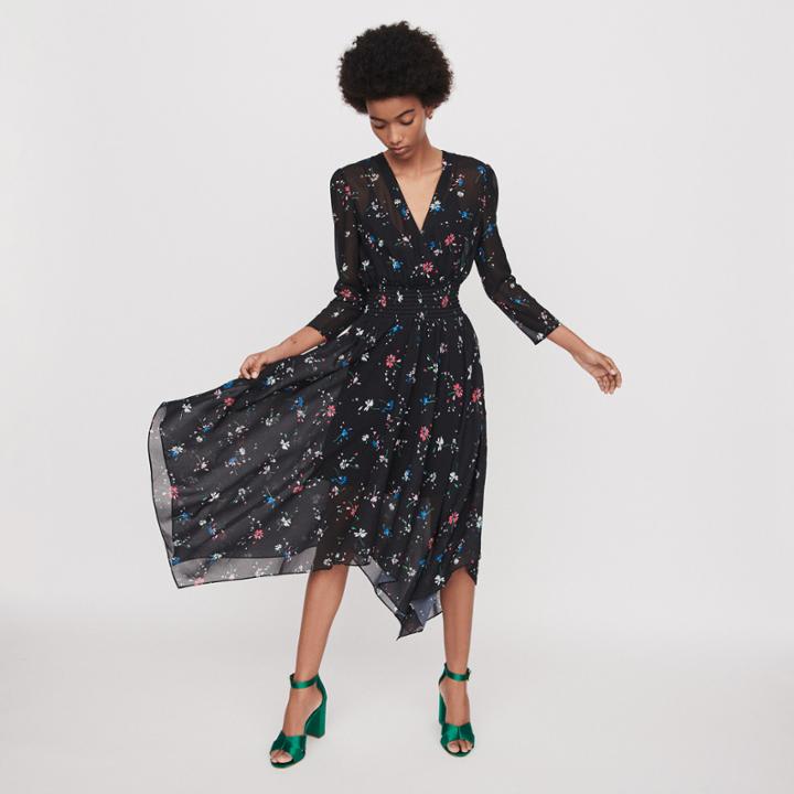 Maje Printed-muslinscarf Dress