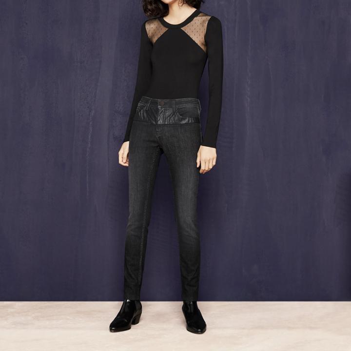 Maje Slim-fit Jeans In Imitation Leather