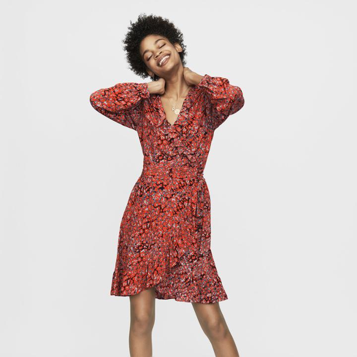 Maje Leopard Wrap Dress