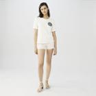 Maje Linen T-shirt With Embroidery
