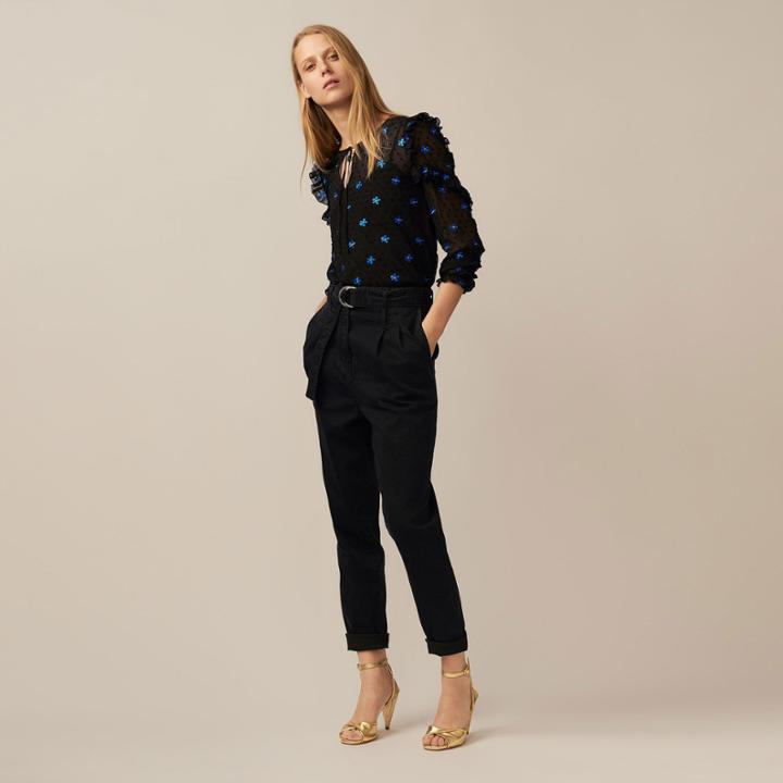 Maje Denim Trousers With Darts