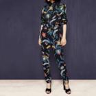 Maje Flowing Trousers With Baroque Print