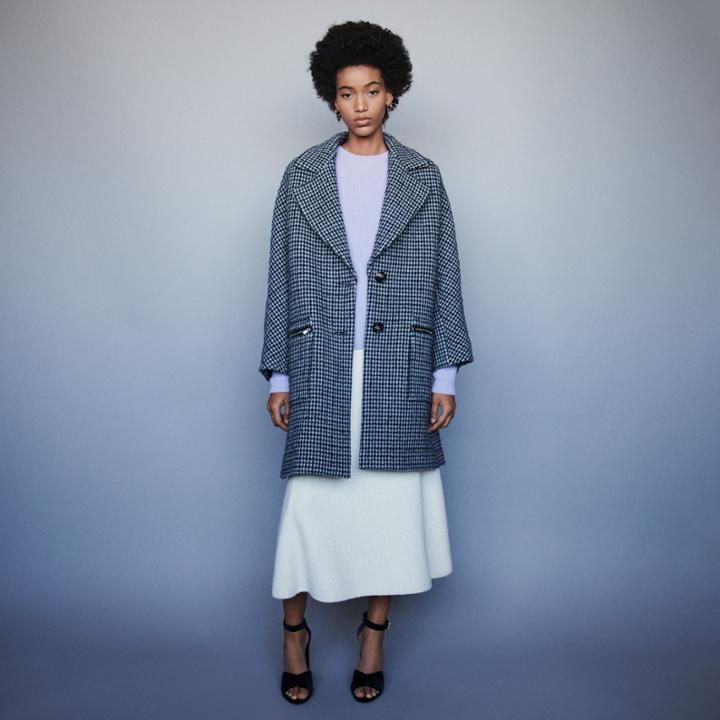 Maje Plaid Coat With Zipped Pockets