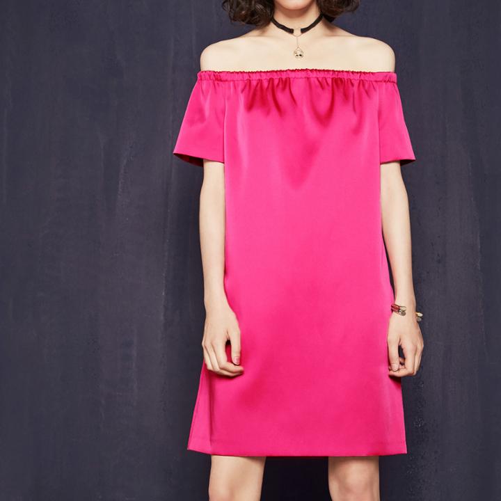 Maje Satin Off-the-shoulder Dress