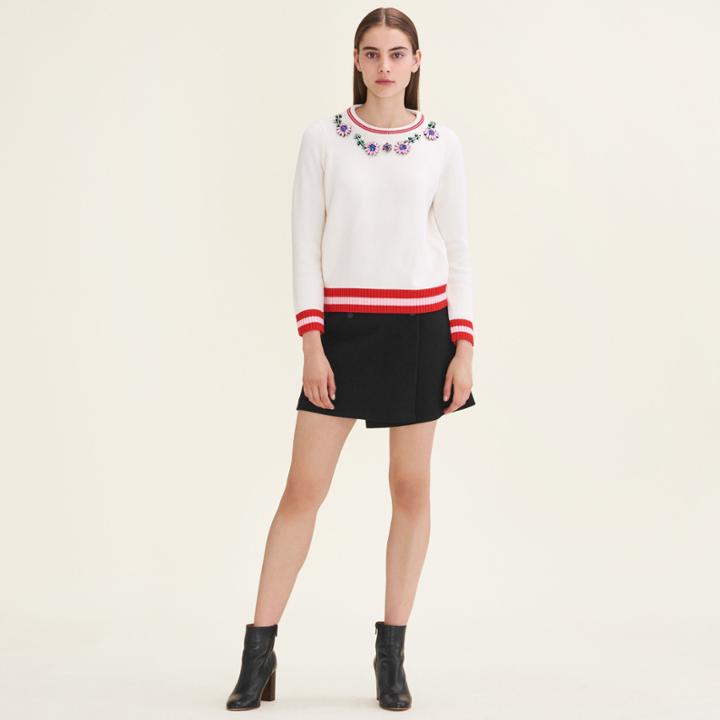 Maje Jumper With Decorative Jewellery