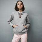 Maje Hooded Sweatshirt With Removable Bow