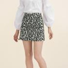 Maje Leopard-print A-line Skirt