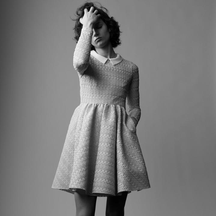 Maje Rounded Hem Basket Weave Dress