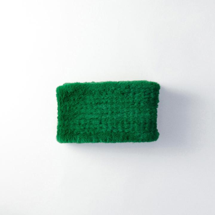 Maje Green Fake Fur Scarf