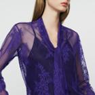 Maje Lavalier Shirt In Lace