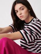 Maje T-shirt With Tricoloured Stripes