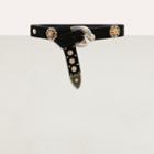 Maje Suede Belt With Studs And Rhinestones