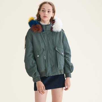 Maje Jacket With Multicoloured Fur