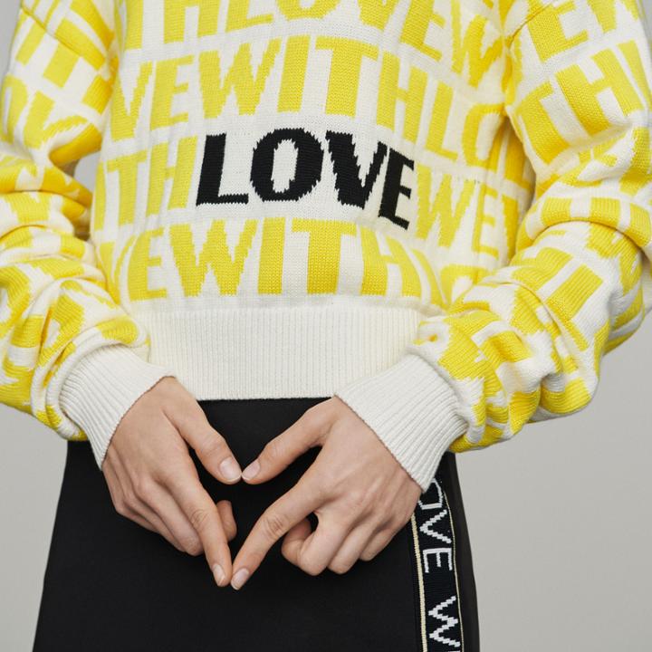 Maje Jacquard Sweater With Slogan
