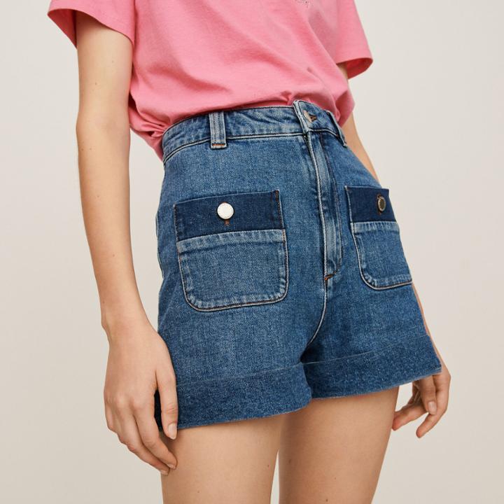 Maje Denim Shorts With Pockets