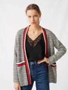 Maje Tweed-effect Cardigan, Colourful Bands