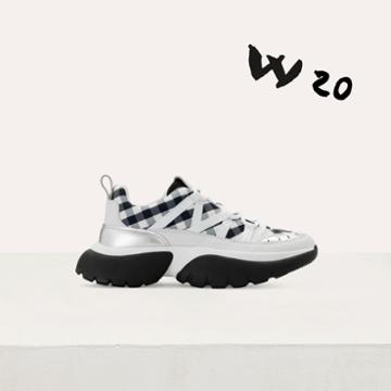 Maje W20 Sneakers In Leather And Gingham