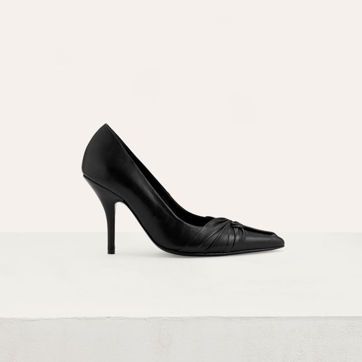 Maje Draped Leather Pumps