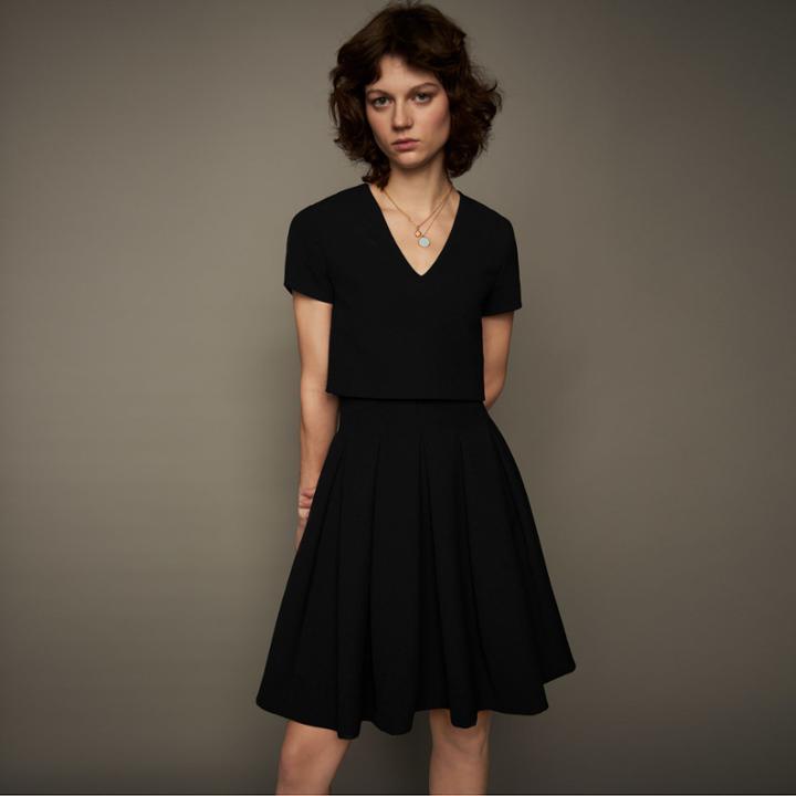 Maje Rounded Hem Trompe L'oeil Dress