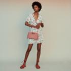 Maje Short Printed Dress With Jewel