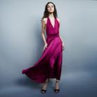 Maje Long Sleeveless Silk Dress