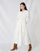 Maje Cotton Dress With Broderie Anglaise