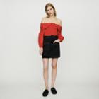Maje Short Skirt With Stitched Detailing