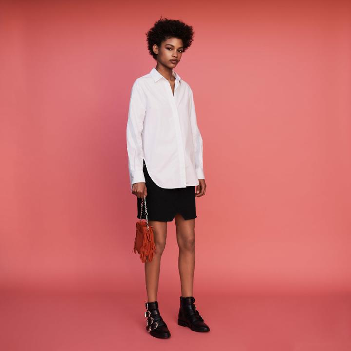 Maje Oversized Shirt With Grosgrain