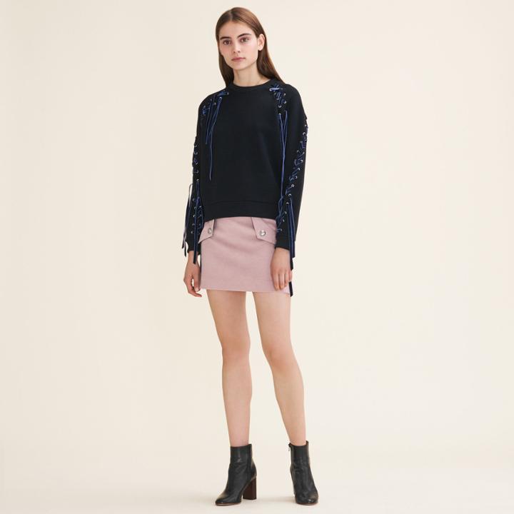 Maje Fleecy Sweatshirt With Lacing