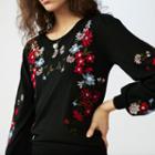Maje Fine-knit Embroidered Sweater