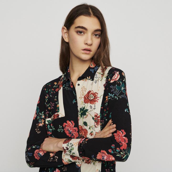 Maje Patchwork Print Shirt