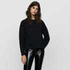 Maje Sweashirt With Pearls And Quilting