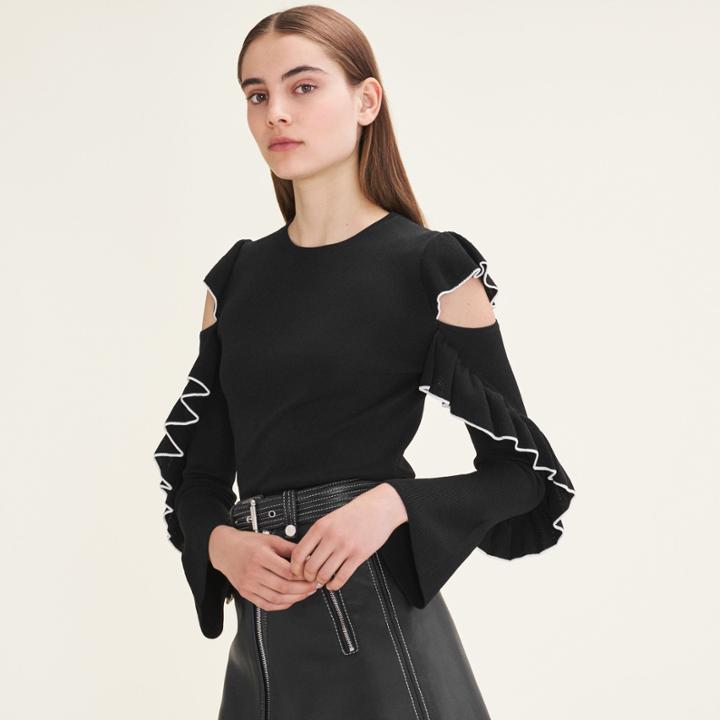 Maje Knitted Off-the-shoulder Jumper