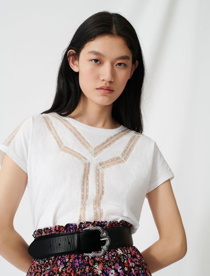 Maje Wide Leather Belt With Berber Buckle