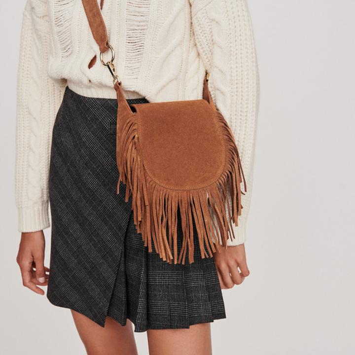 Maje Suede Fringe Gyps Pm Handbag